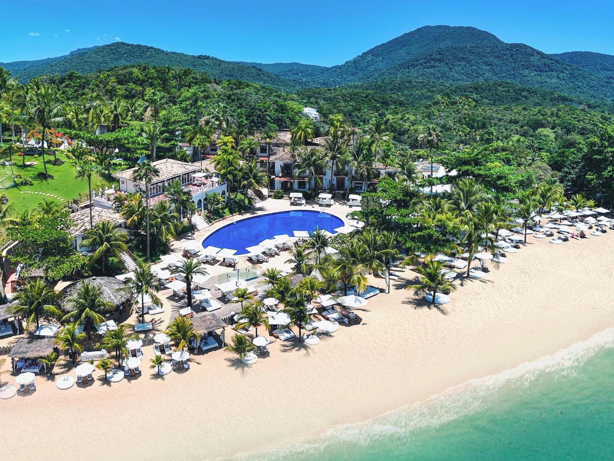 Dpny Beach Hotel & Spa Ilhabela Bagian luar foto Aerial view of the resort